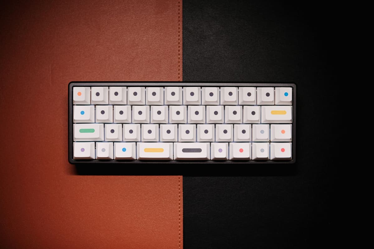 a mechanical keyboard with blank keycaps