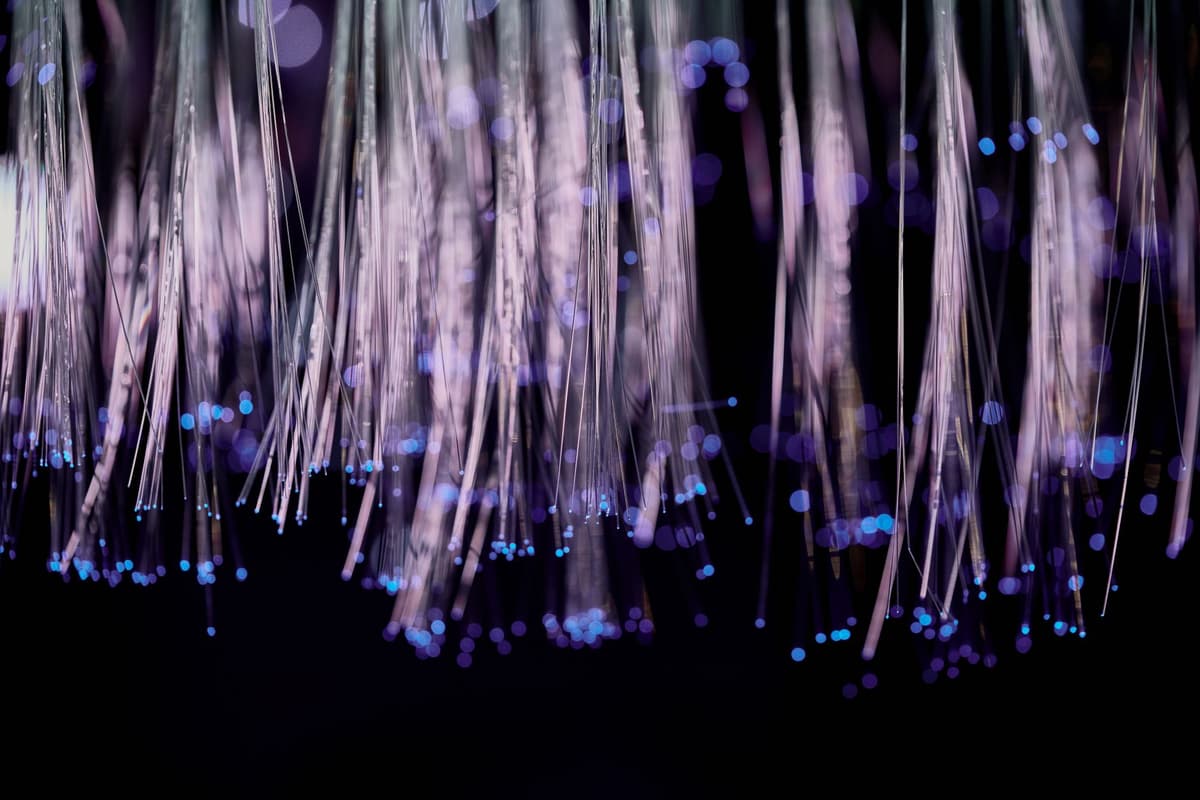 a tangled mess of glowing neon wires