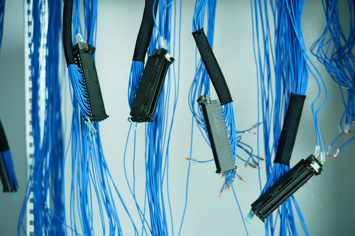coaxial cables connected to spectrum analyzer