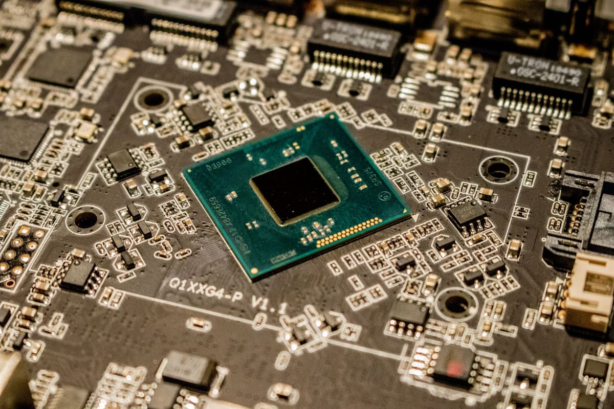 a close-up of a glowing processor chip