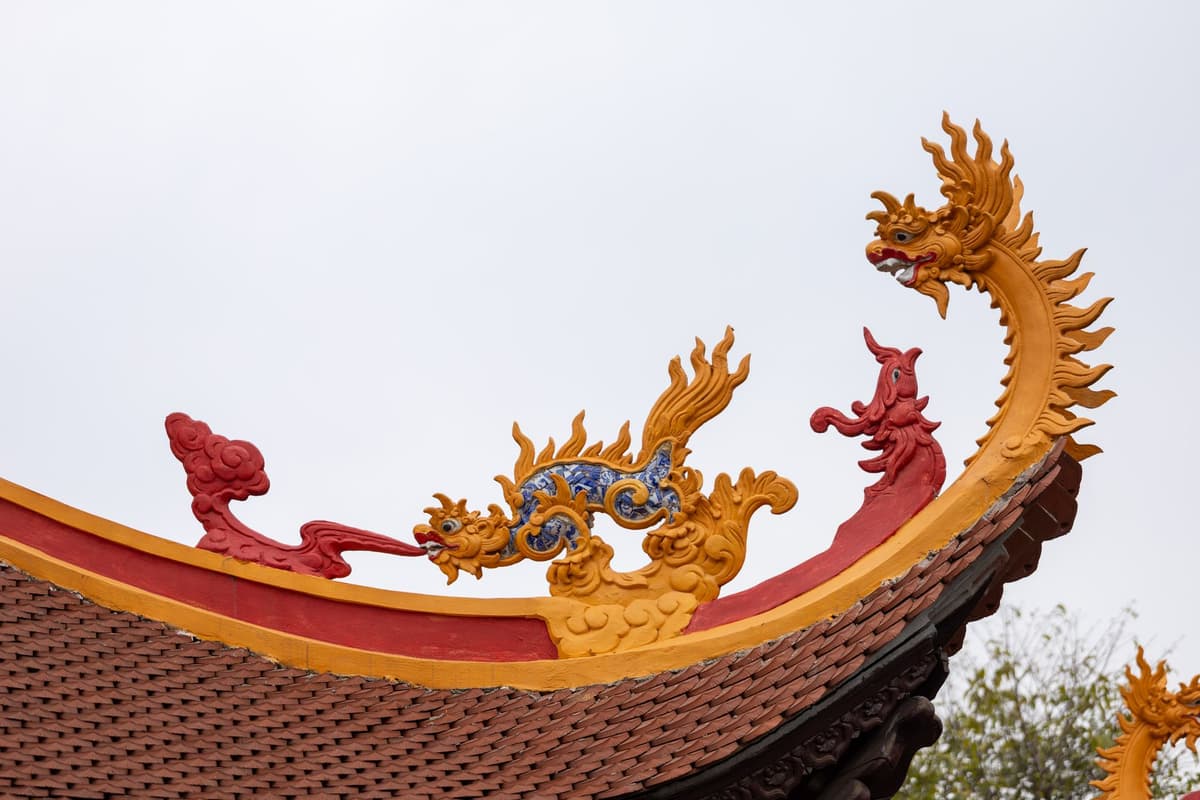 a dragon flying over a blue and yellow big-box store