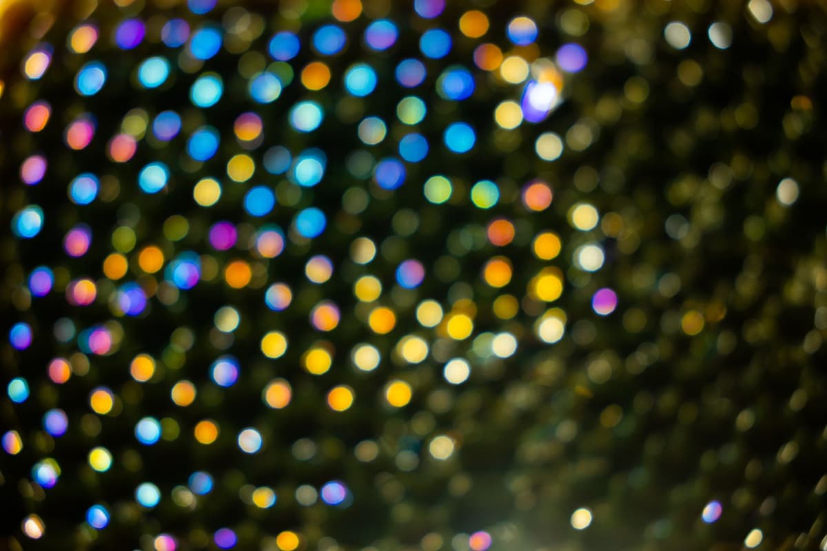 a blurry colorful cloud of glowing dots