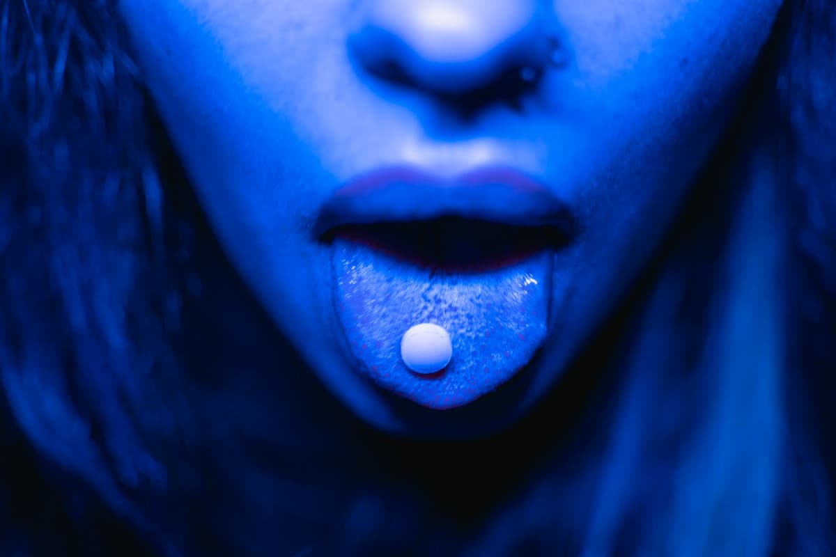 a single pill split perfectly down the middle