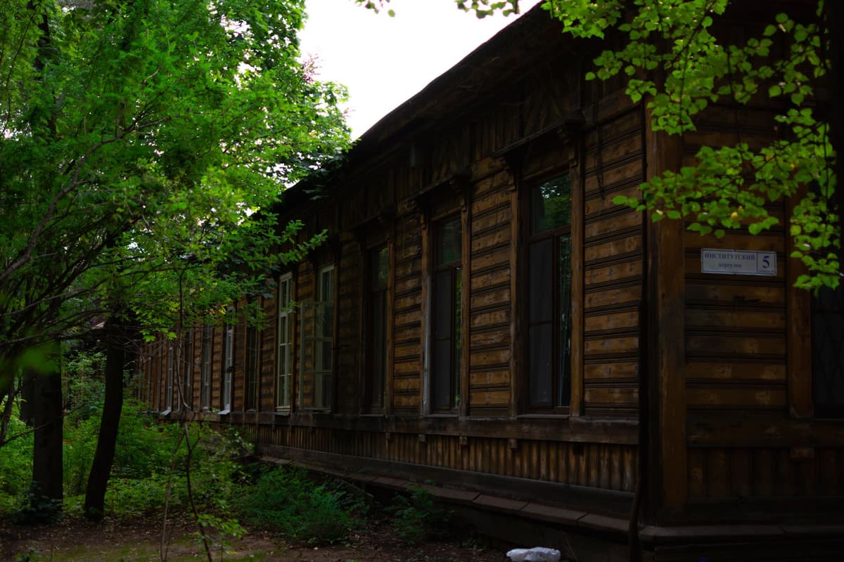 massive timber and stone lodge in forest