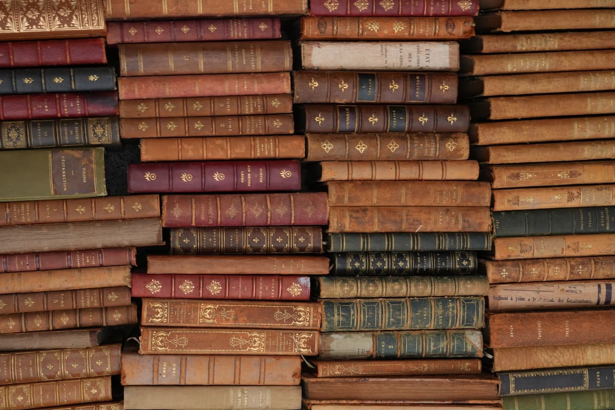 a stethoscope draped over a stack of leather-bound financial ledgers