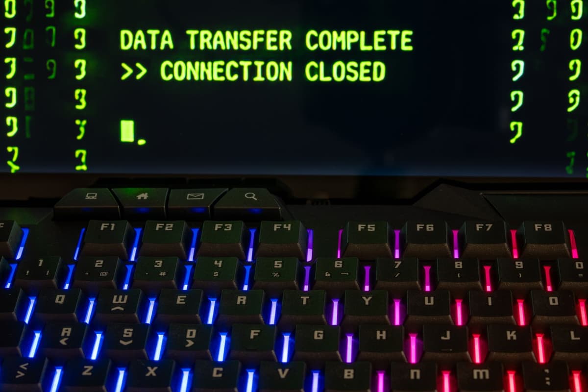 Bloomberg financial terminal keyboard with color-coded keys