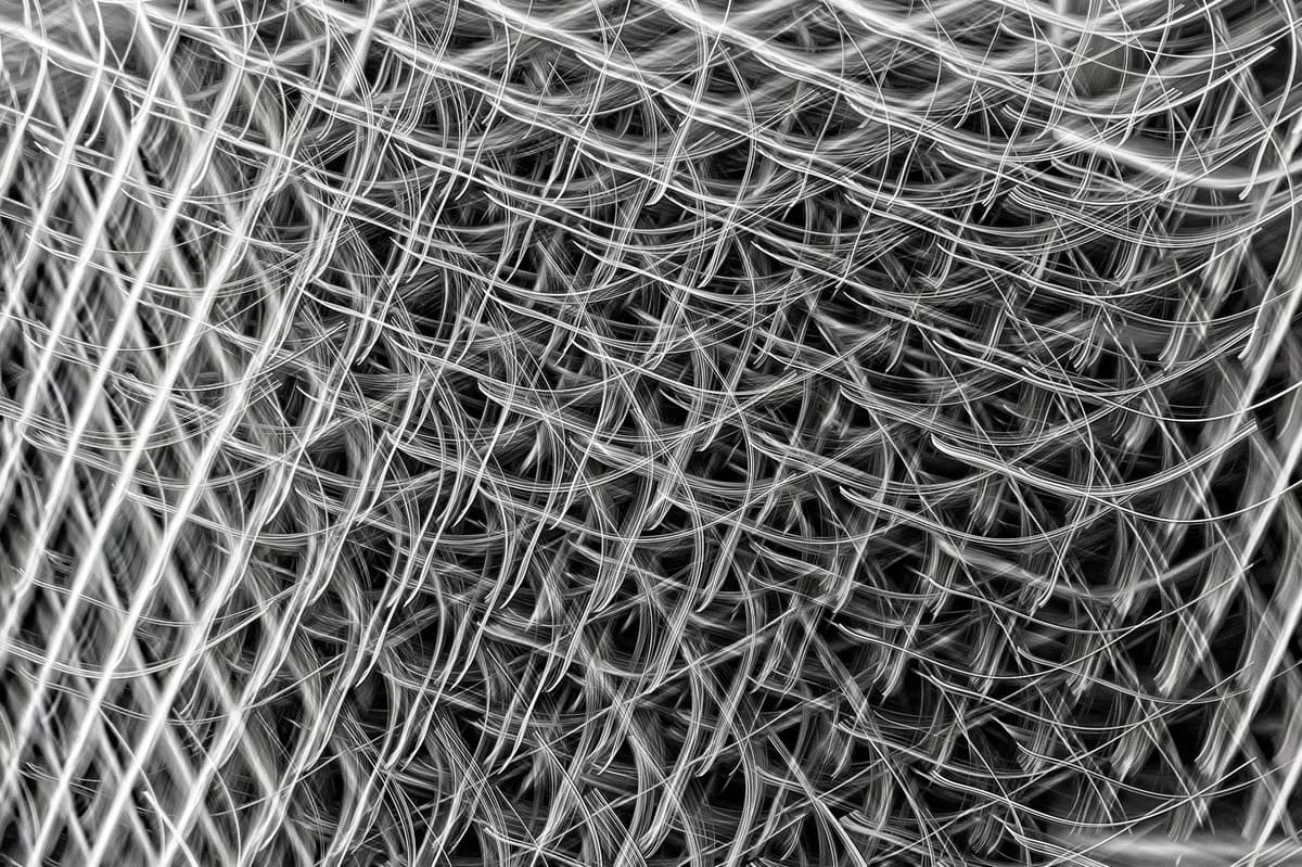 massive wire mesh rectenna installation in desert
