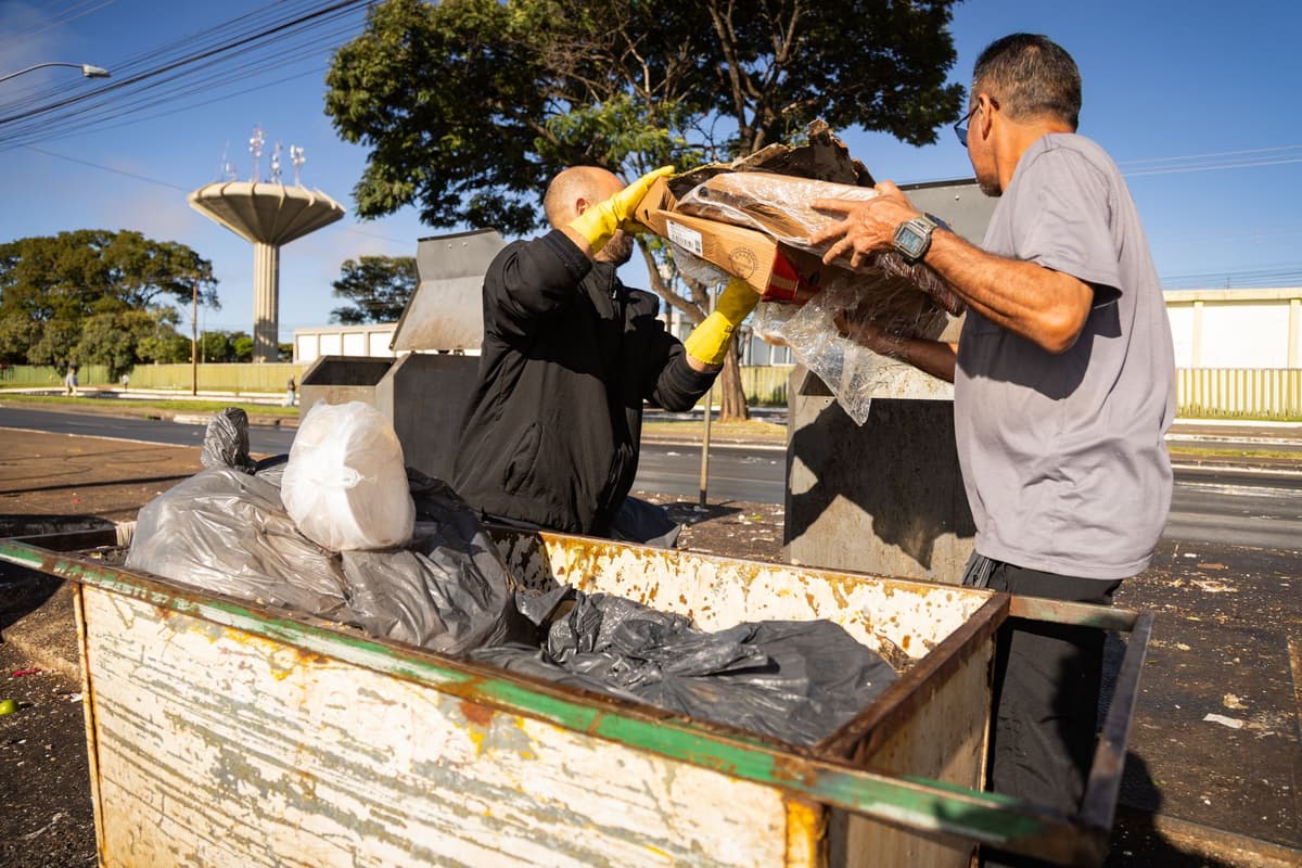 cockatoo opening heavy municipal trash bin
